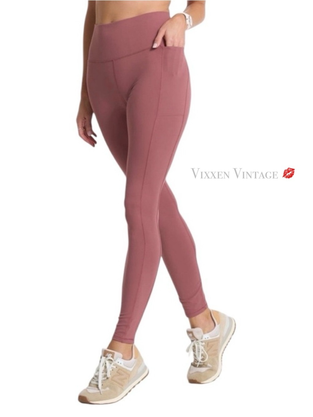 VUORI ‘STUDIO POCKET LEGGINGS’ IN ROSEWOOD